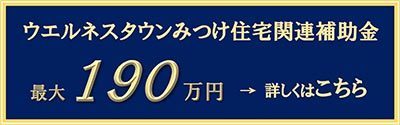 ウエルネスタウンみつけ住宅関連補助金 最大190万円　詳しくはこちら